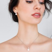 Cercei argint cu perle naturale albe si cristale cu tortita DiAmanti SK23211EL_W-G